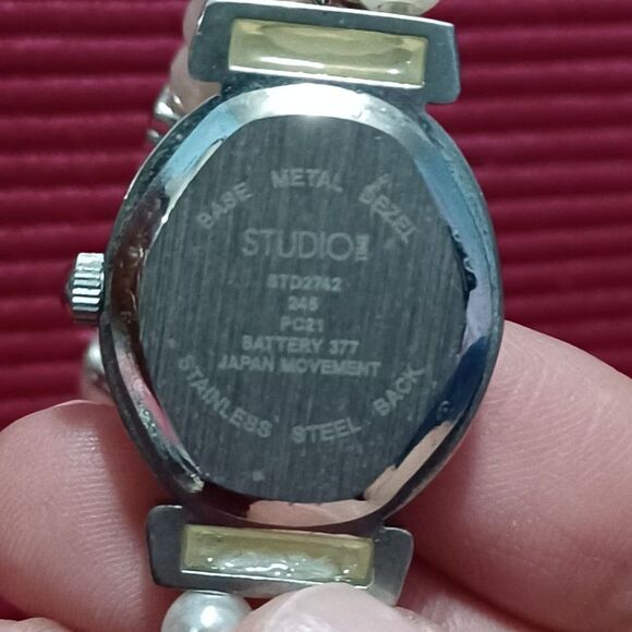 STUDIO! Faux Pearl and Rhinestone Watch - Picture 2 of 3